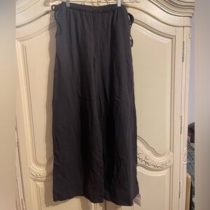 ASOS DESIGN palazzo wide leg pants with linen in black Sz M new with tags